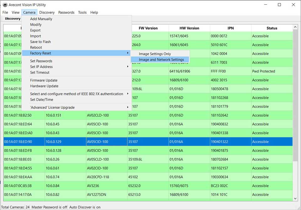 How to reset passwords on AV Costar Cameras